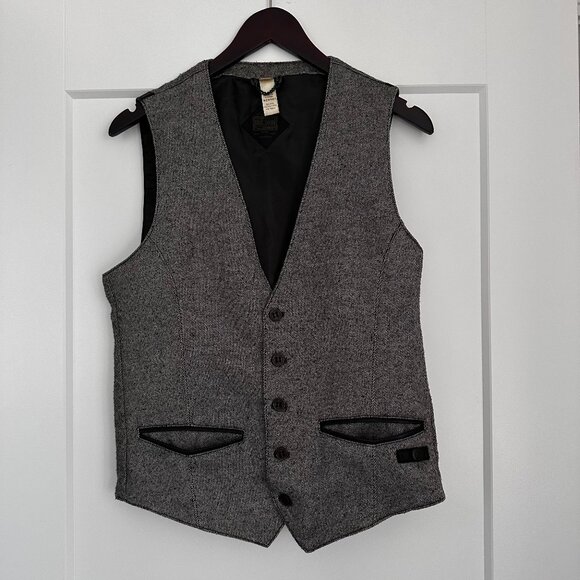 DIESEL WOOL BLEND VEST IN GREY - Picture 1 of 5